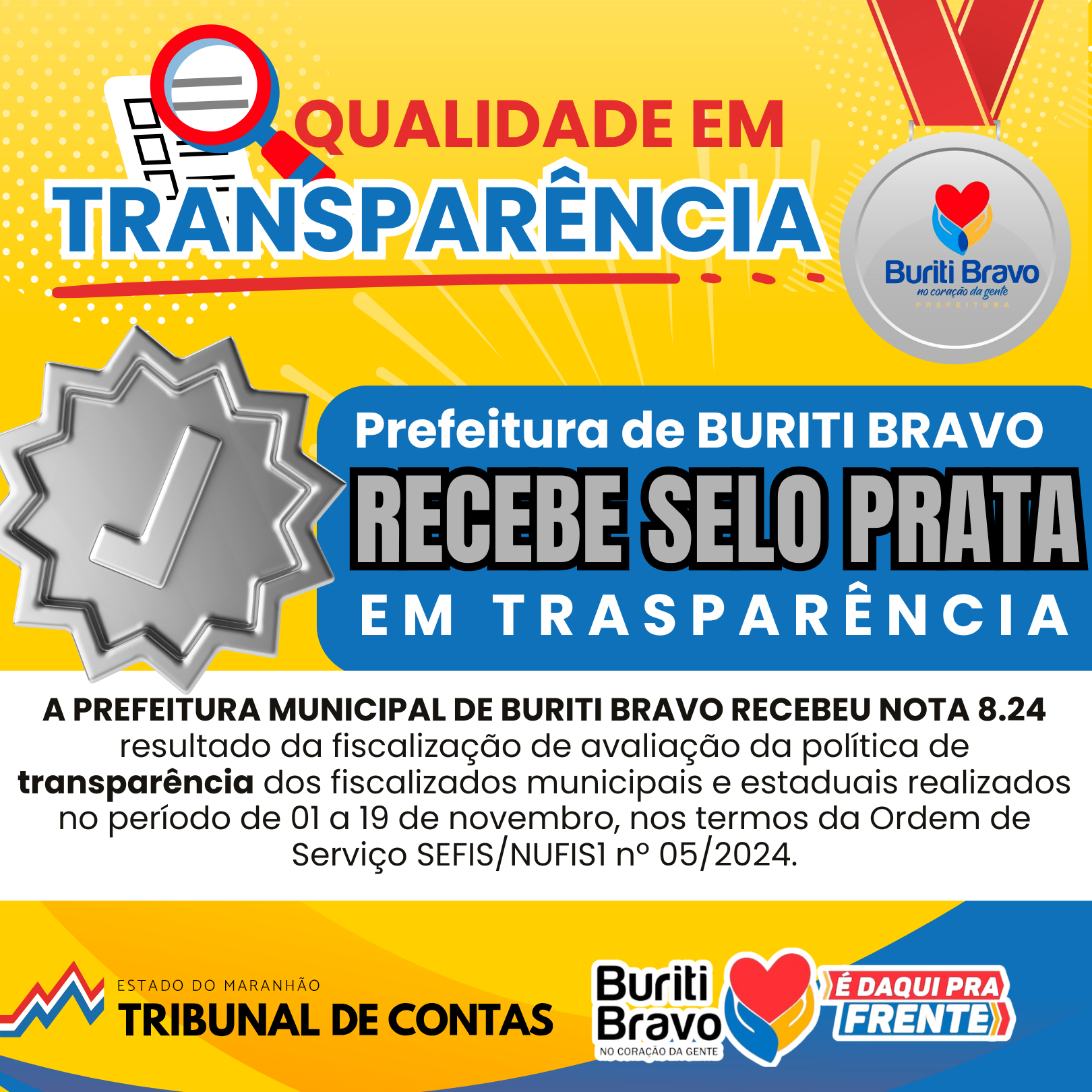 Buriti Bravo Recebe Selo Prata em Transparência